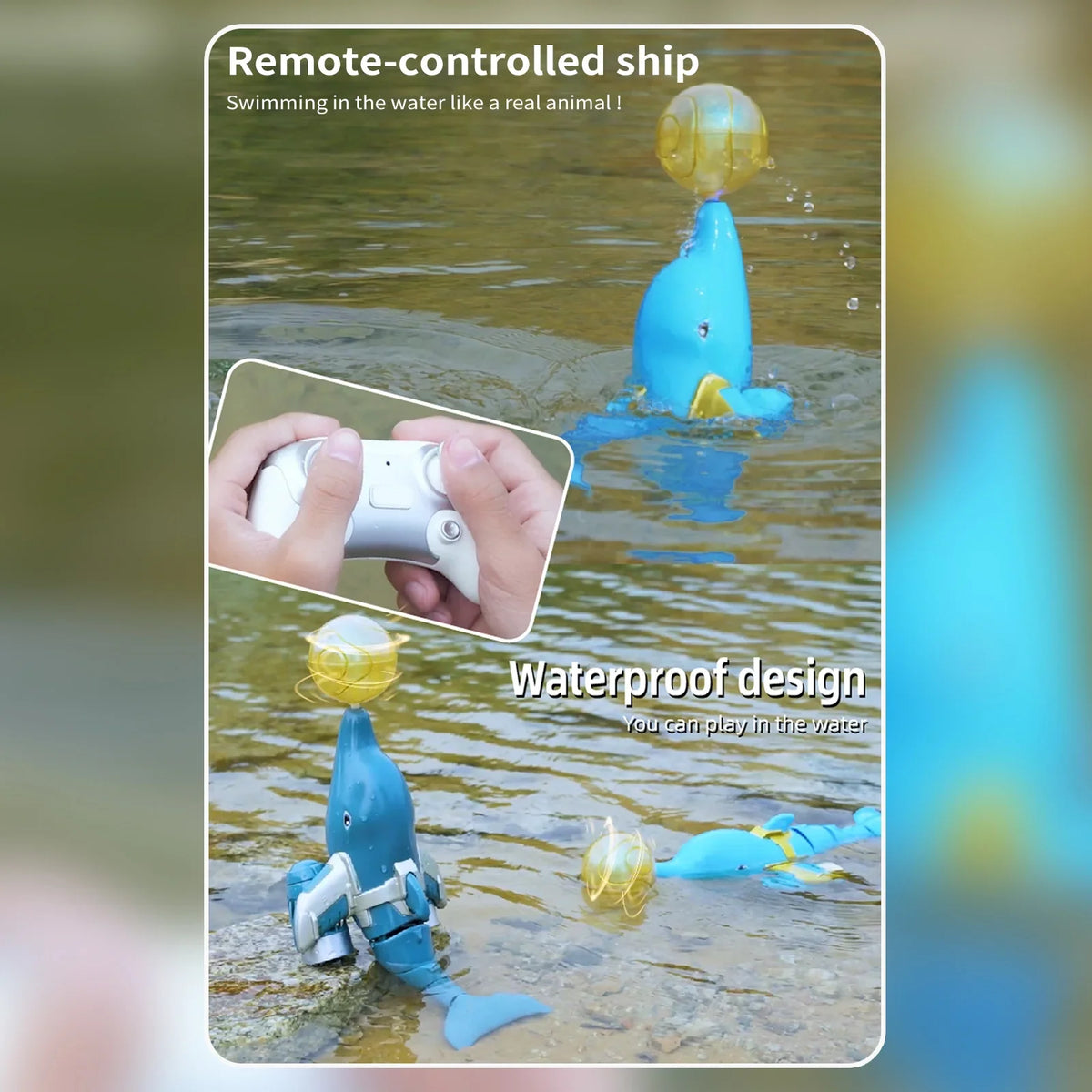 Click Kids /one Boat Boat Remote Animal /one Head And Animal Demo Boat liquid Boat Rotation Demo liquid Rotation liquid Toy Ball Remote Toy boat,Dolphin With Head Boat Remote