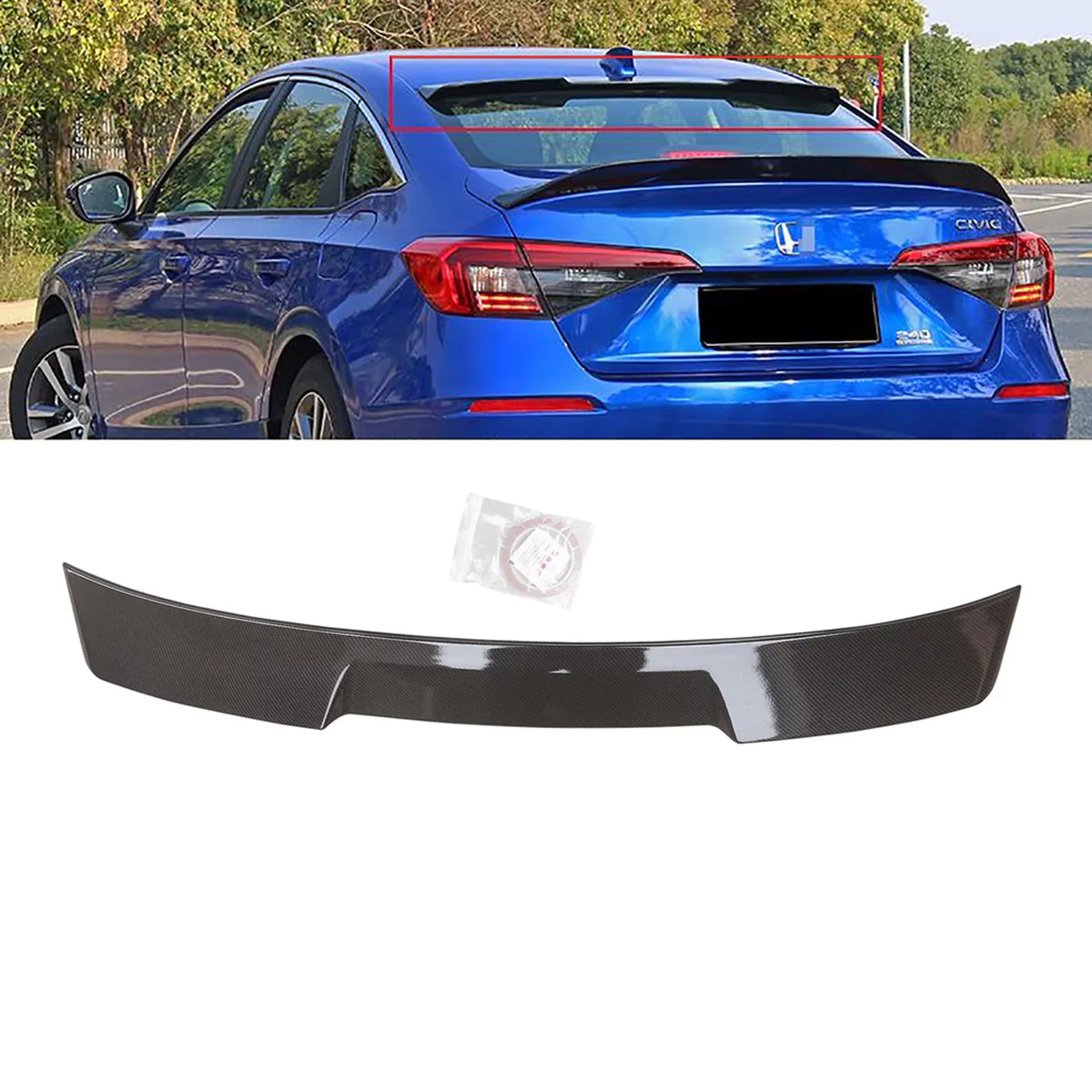 Rear Carbon Honda Sport Roof Fiber SI Spoiler Touring NINTE 2022 Look Spoiler Window EX for 11th 2023 LX Civic