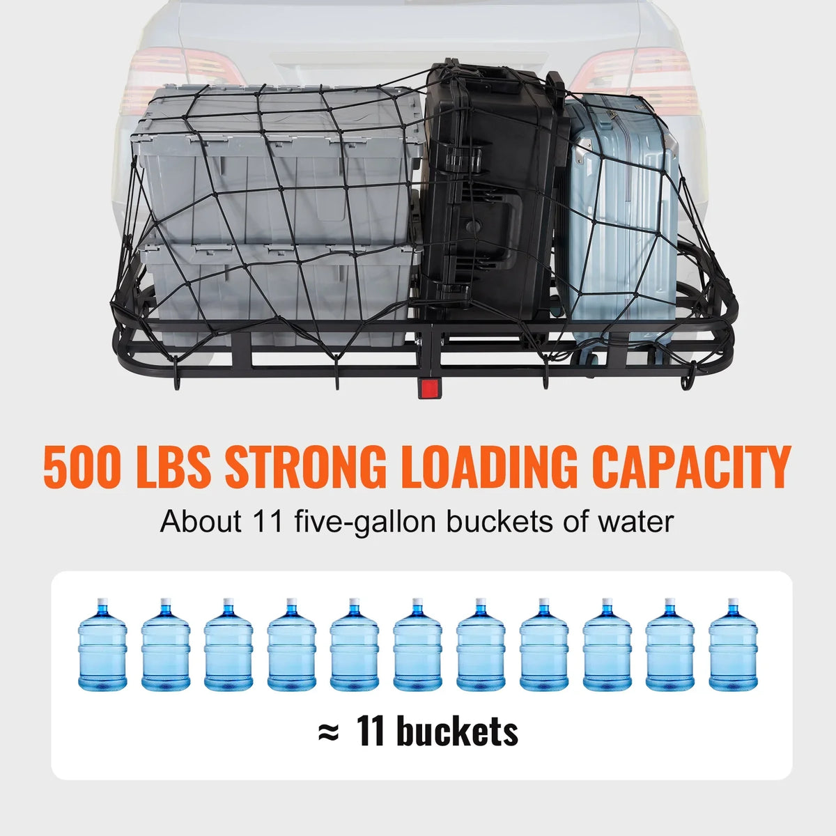 Cargo Fits Cargo Mount Net 53x19x5 2" Hitch 500lb in SKYSHALO Carrier & Receiver