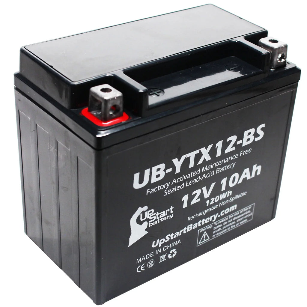 Maintenance 1000 Motorcycle Replacement Factory Suzuki 12V, GSX-R1000 UB-YTX12-BS UpStart Activated, 2003 CC 2-Pack 10Ah, Battery Battery Free, -