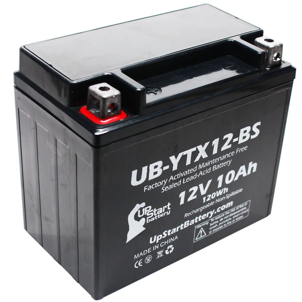 Maintenance 1000 Motorcycle Replacement Factory Suzuki 12V, GSX-R1000 UB-YTX12-BS UpStart Activated, 2003 CC 2-Pack 10Ah, Battery Battery Free, -