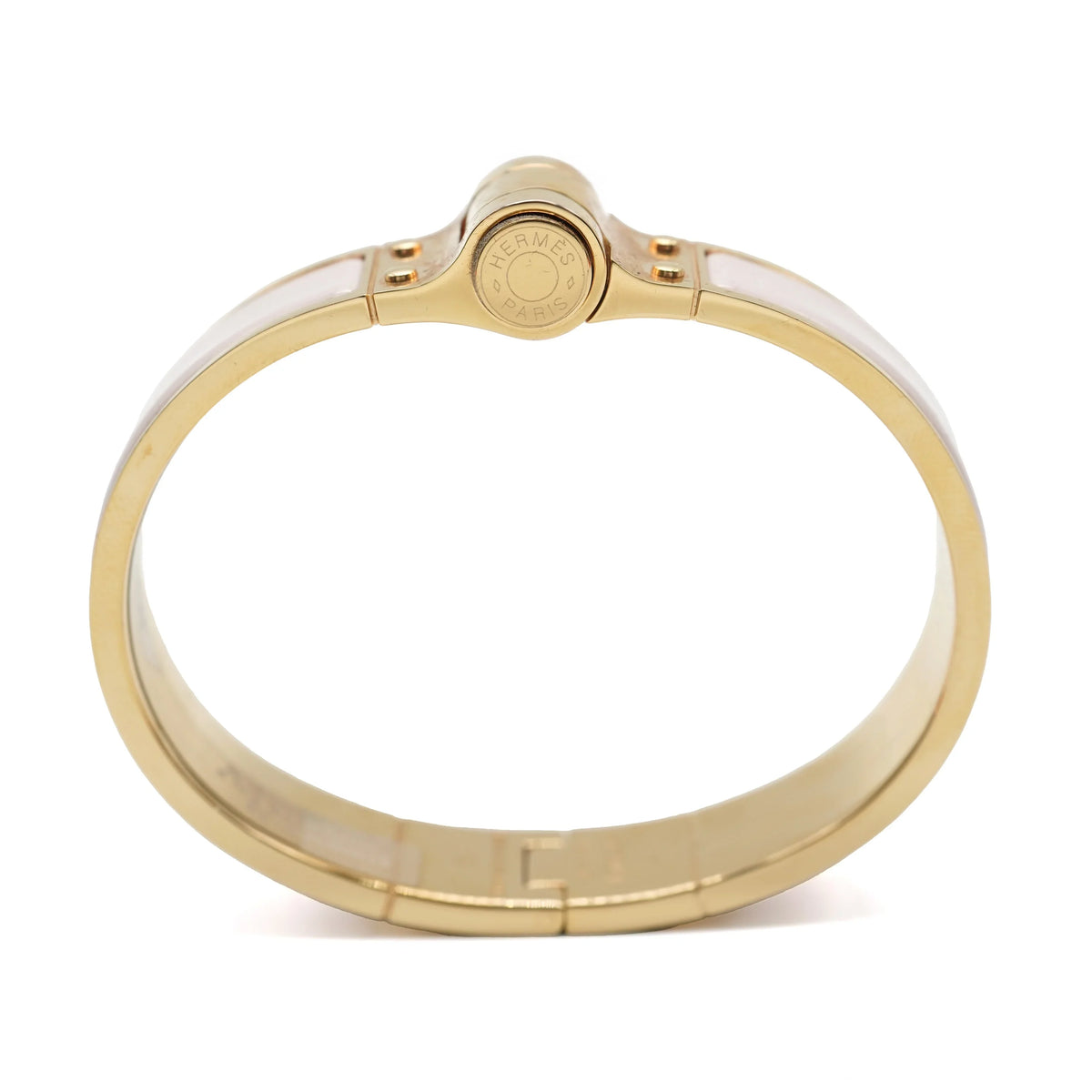 Uni Hinged Charniere Rose Bracelet In Narrow Hermes Pre-Owned Candeur