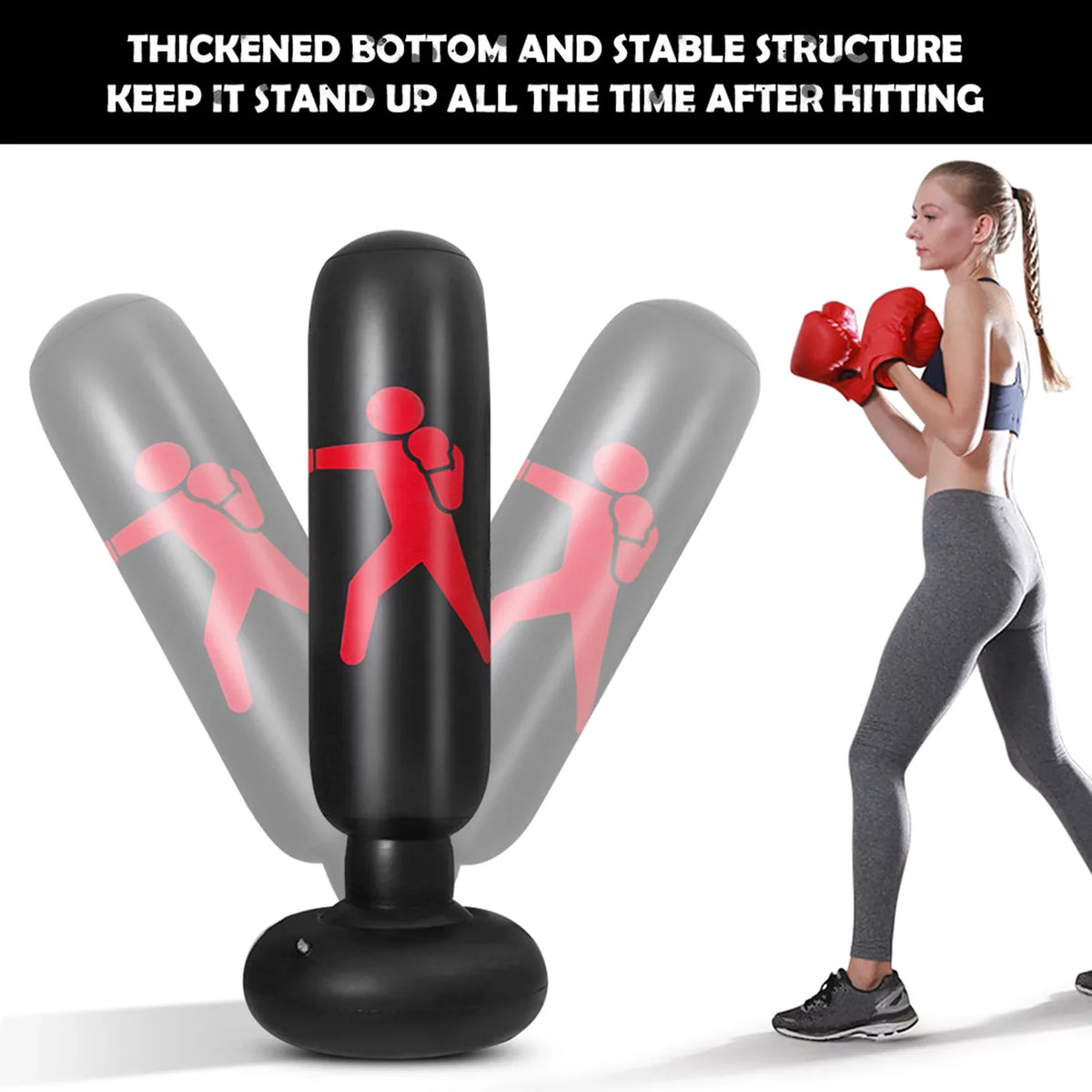 Boxing Bag, Fitness Boxing Bag Training, Andoer Punching 5.2ft Bag Inflatable Target for PVC