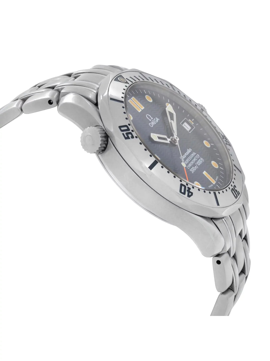 Watch Dial 41mm Omega Steel Seamaster Men Automatic Wave Diver Blue 2532.80 300m