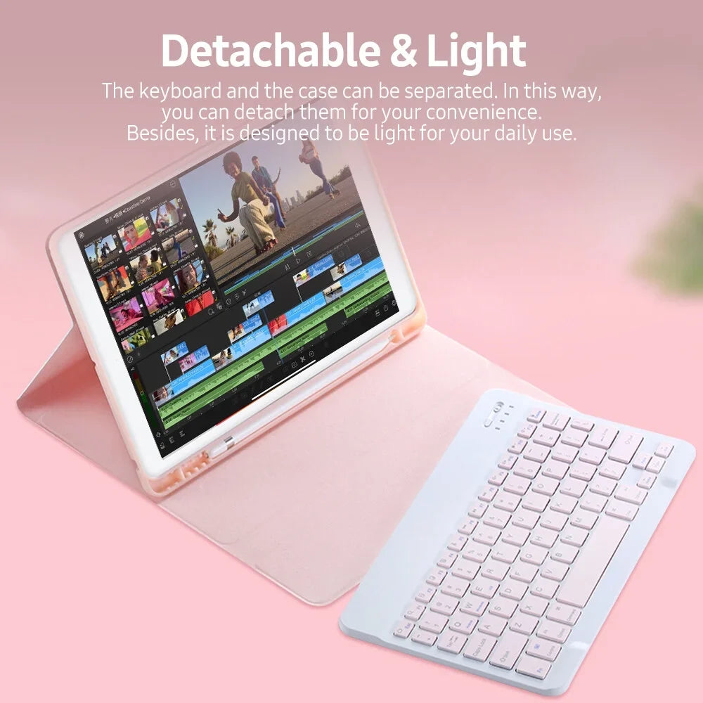 Compatible Case with Green 2020 10.5/ Elastic Slot iPad 10.5 Air3 iPad 2019/ BT Keyboard Pro Pen Detachable 10.2 with