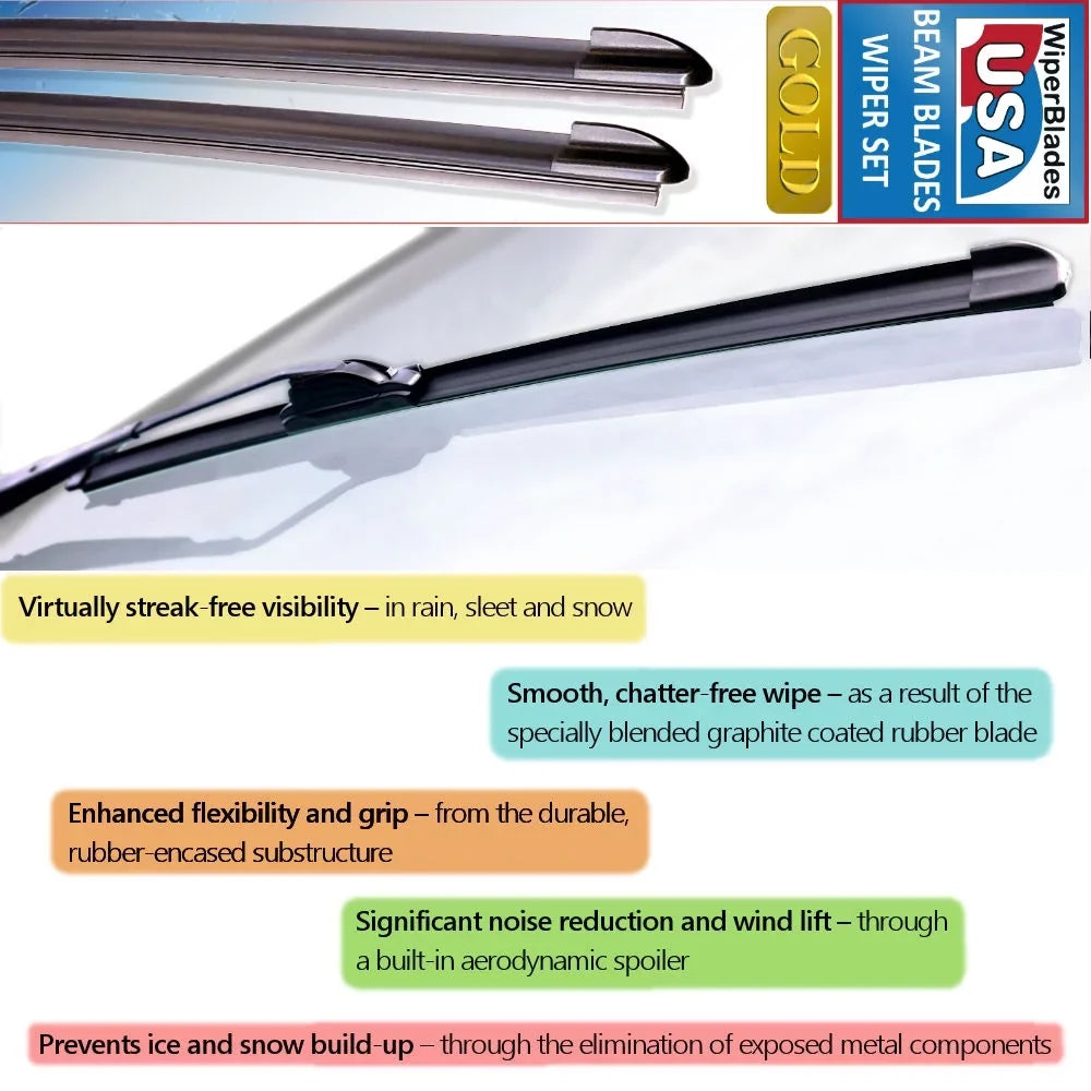 Wiper Blades Wipers 2019 WBUSA (Set XT5 3) Base Wiper of Beam w/Rear Cadillac
