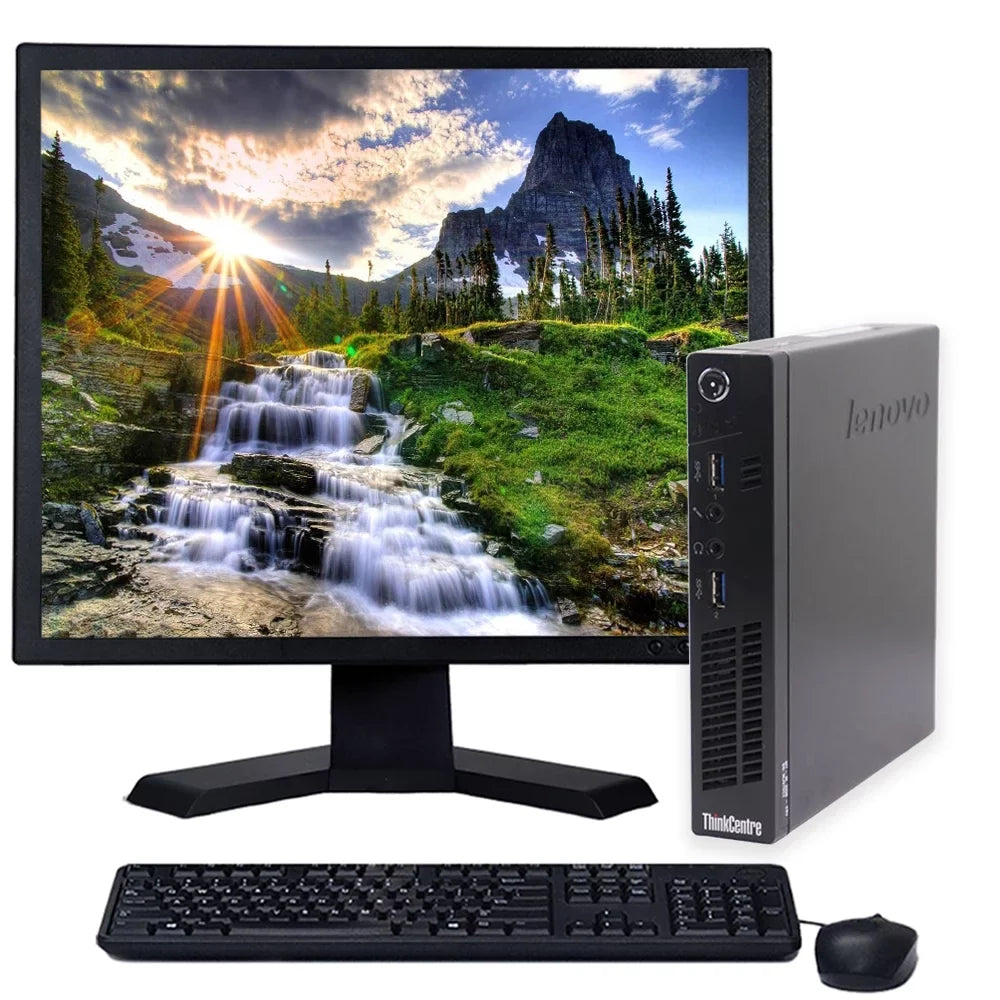 19" ThinkCentre 8GB Micro PC M73 Mouse Wi-Fi Lenovo 10 2.9GHz HDD Computer and RAM Desktop Core i5 1TB Windows Monitor Keyboard LCD