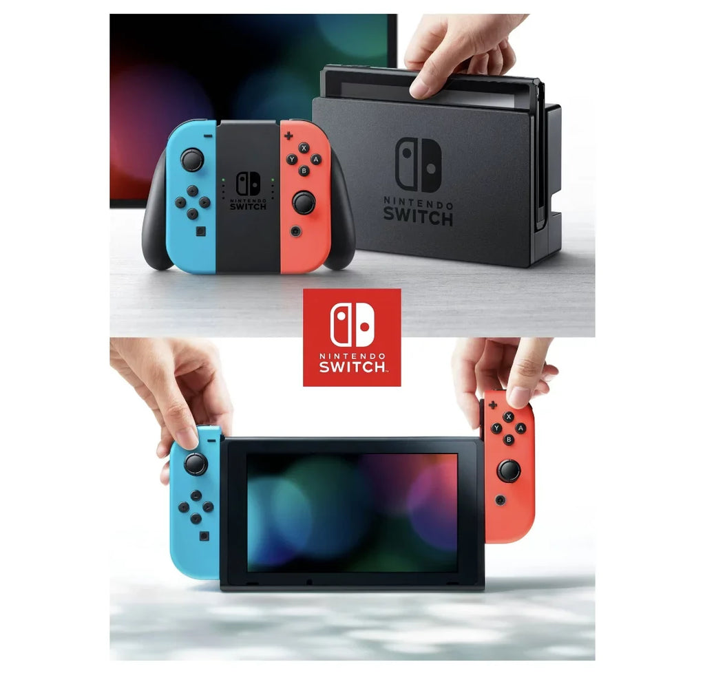 '+ Switch Neon Switch Blue Odyssey + with - Mansion Red Nintendo Luigi's Neon with MicroSD 3 + & 64GB Console Case Mario Card Bundle Super Carrying Joy-Con
