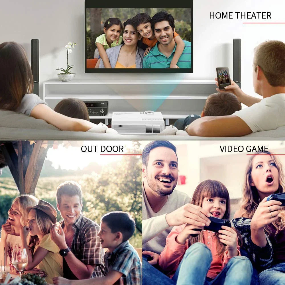 HDMI, 200'' PS4, Supported TF, Portable Display, VANKYO Compatible Support 65000 Projector TV USB Hours (White) 1080P AV Stick, Projector Life, and with Leisure Lamp with 3 Mini LED VGA,