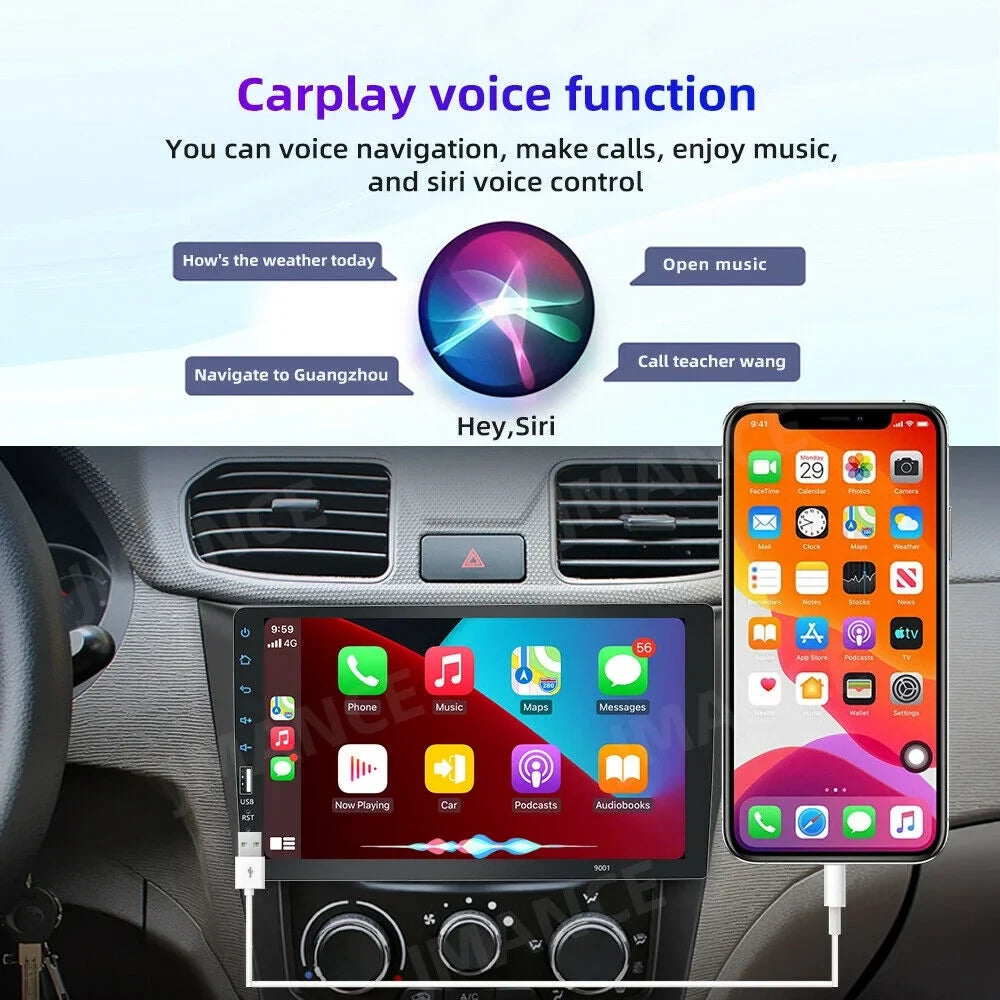 Car with Radio MP5 JMANCE Camera Auto Carplay Audio Single GPS Android 9" FM Din