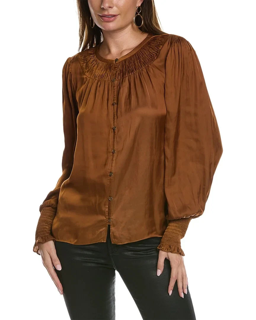 Isla womens Blouse, Brook S, Ramy Brown