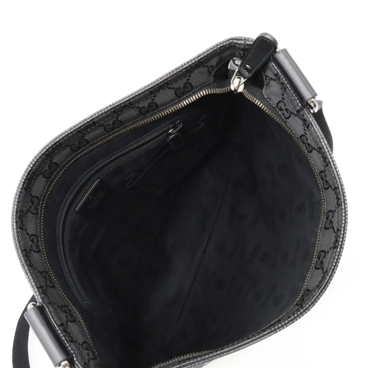 Imprime GG Crossbody Bag (Good) PVC Black Pre-Owned 201446 Leather Shoulder