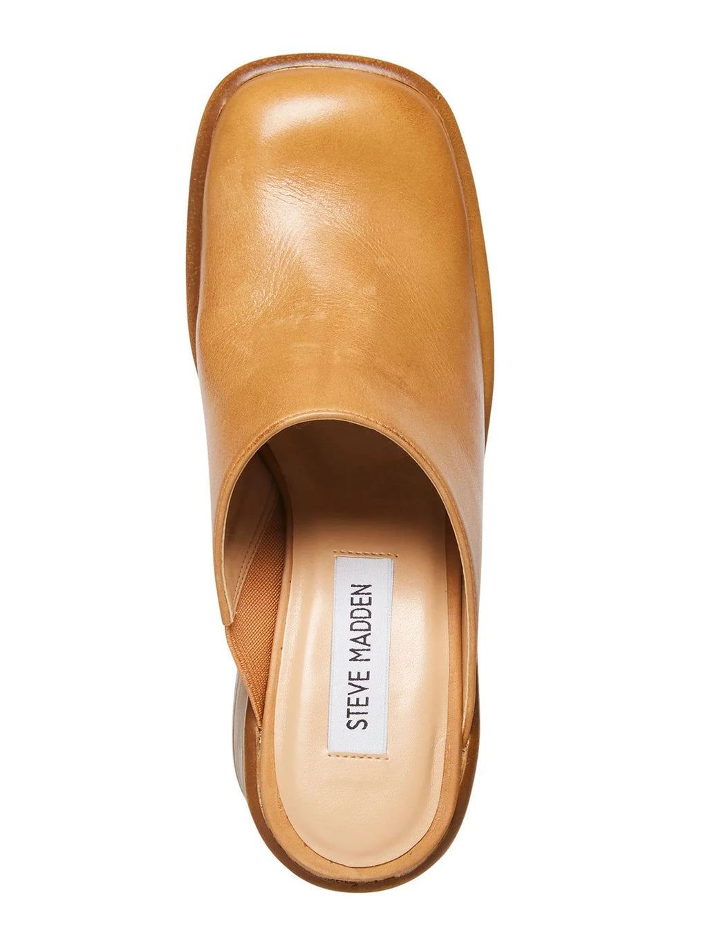 STEVE Slip Square 1" Platform Shoes Womens Flirtie Leather Toe Brown Padded Clogs MADDEN Heel 8.5 Block M On Goring
