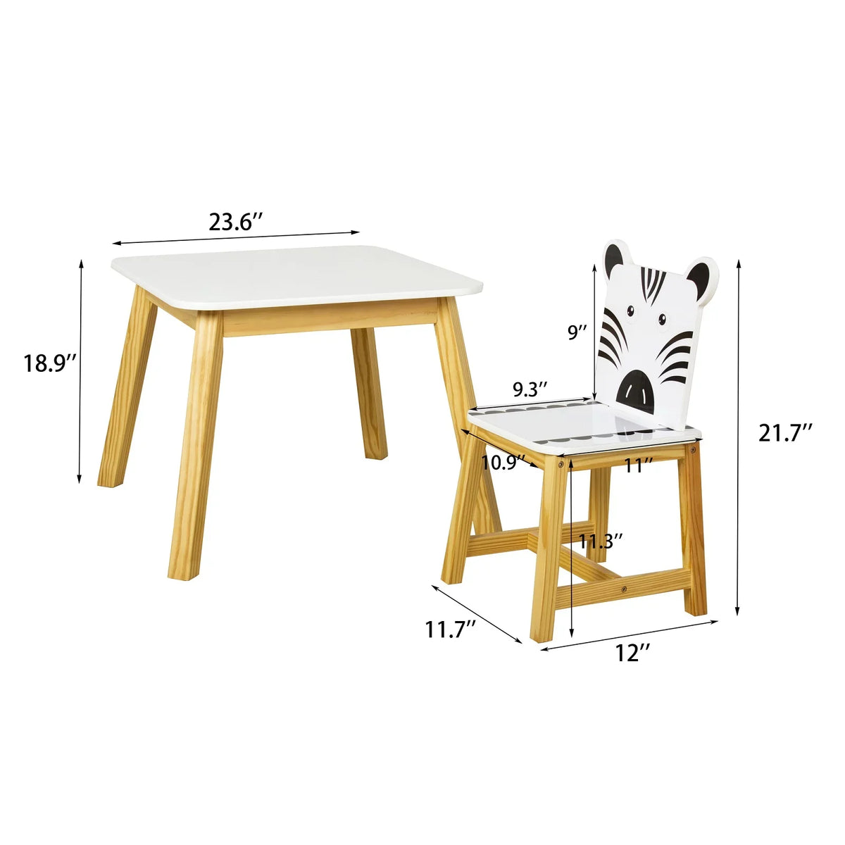 5 Drawing with Kids Table White Chairs Learning Table Set 4 and Cartoon Playing for Crafts Kids Set Wood Table Chair Toddler Animals Piece