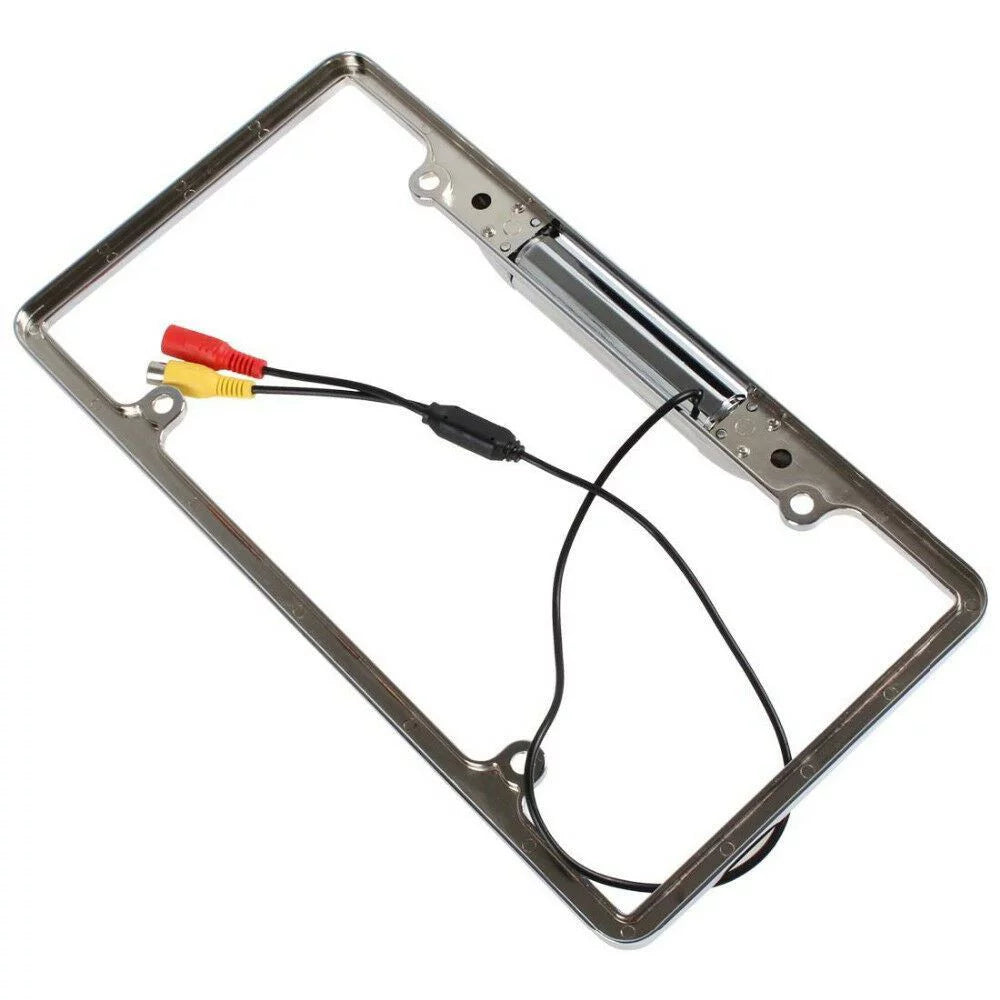 Camera CMOS Chrome IR Vision Frame US 8 Night License Backup View Car Rear Plate