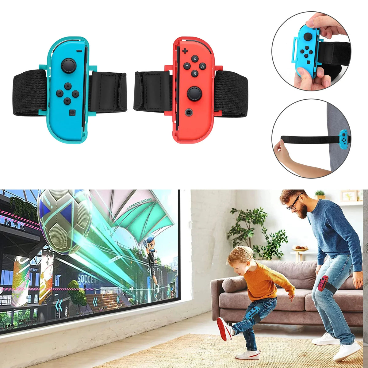 10-in-1 Games Swords, Kit Strap Bowling Switch/OLED, Family Accessories Clubs for Leg/Wrist Grip, Switch Nintendo Sports Grip, TSV Golf Racket, Accessories Tennis Kit with