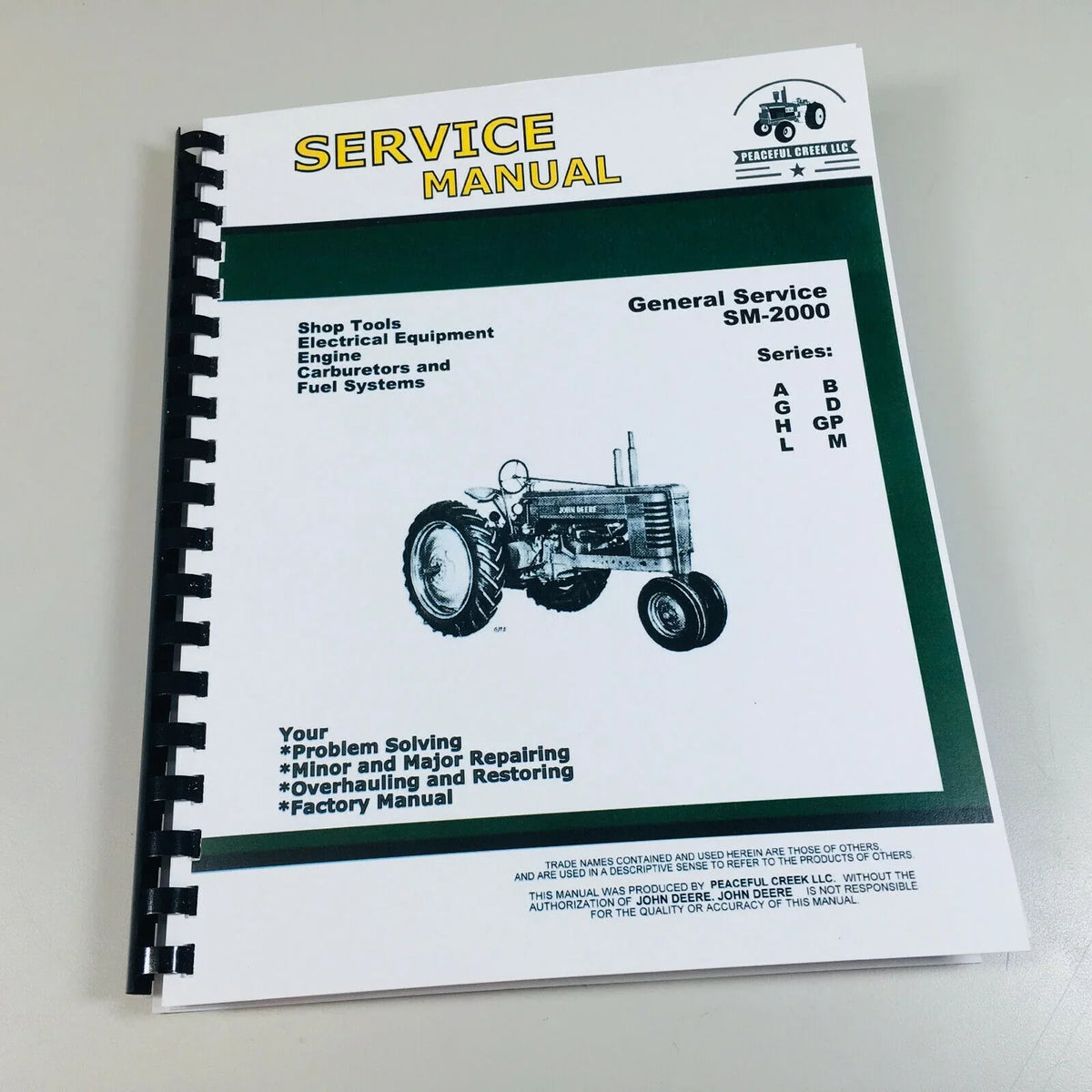 Sm-2000 General Deere Engines John Service Tractors & For Manual