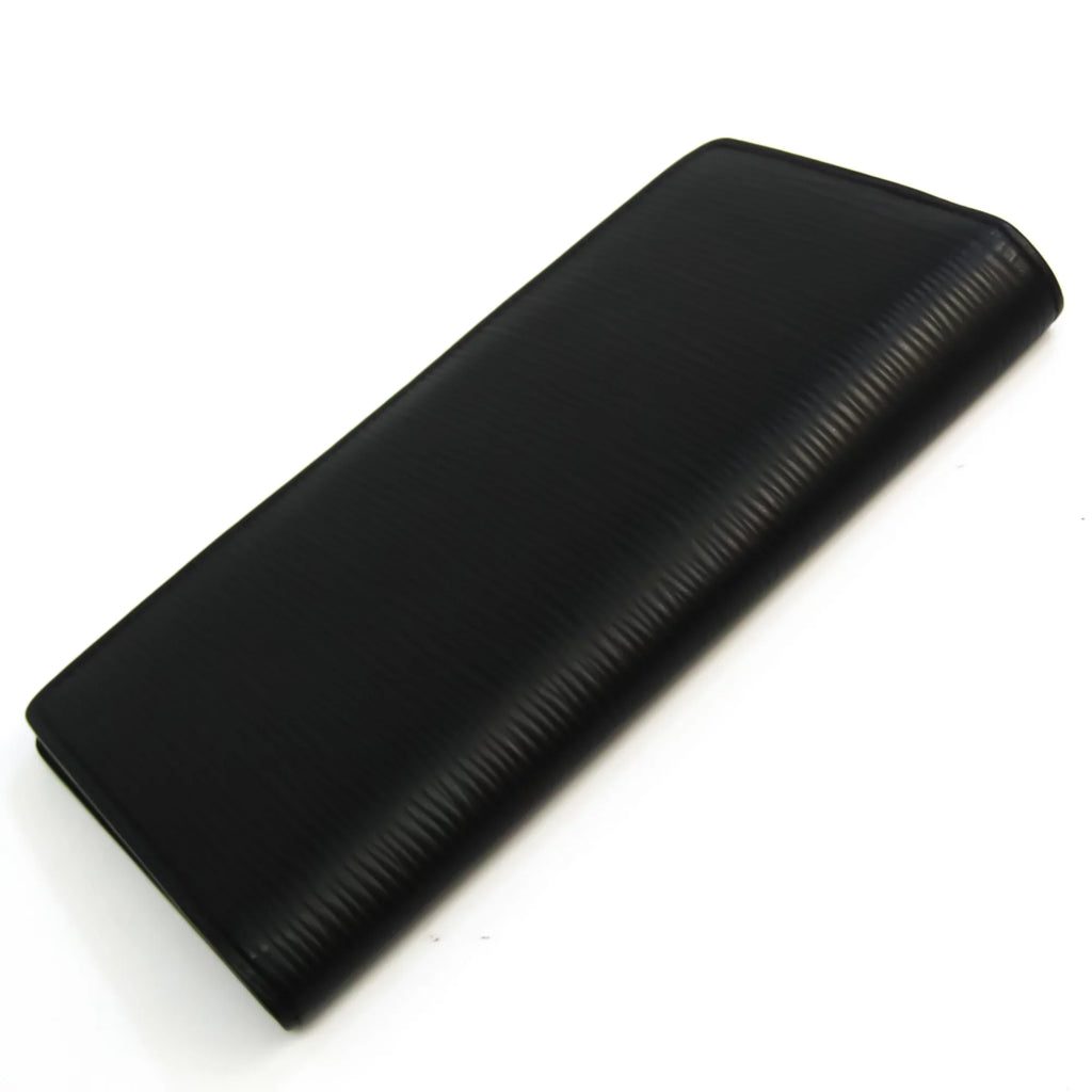 Men's (bi-fold) Wallet Epi Portefeuille Long Brazza Leather Noir M60622 (Good) Epi Pre-Owned
