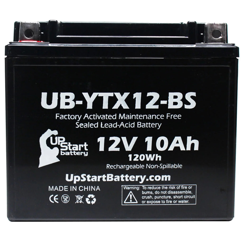 Maintenance 1000 Motorcycle Replacement Factory Suzuki 12V, GSX-R1000 UB-YTX12-BS UpStart Activated, 2003 CC 2-Pack 10Ah, Battery Battery Free, -