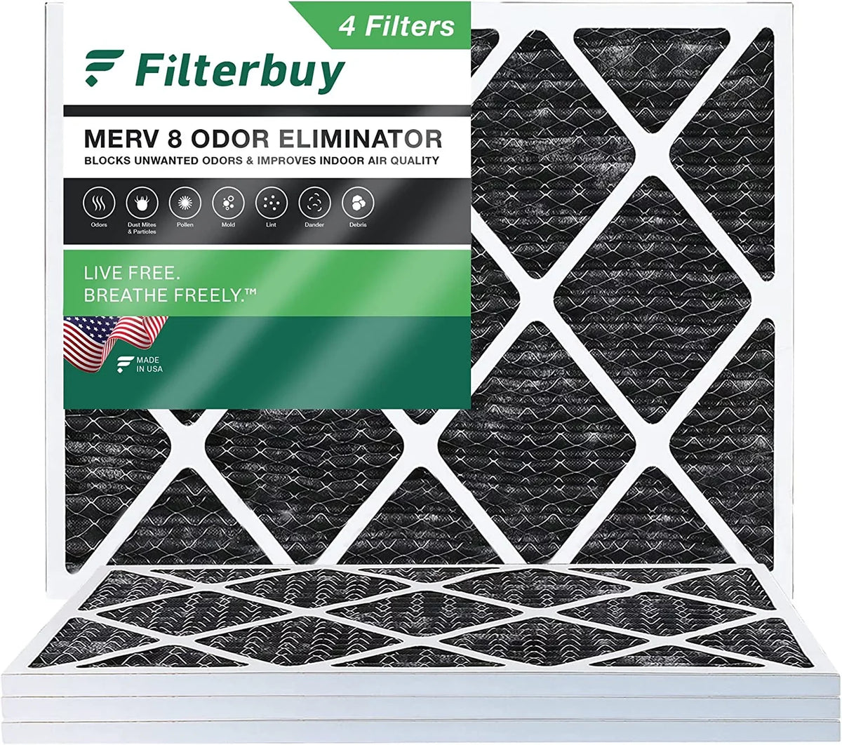 Odor Carbon MERV Air Filterbuy Activated (4-Pack) HVAC 20x24x1 Furnace Filters Eliminator Pleated with 8 AC