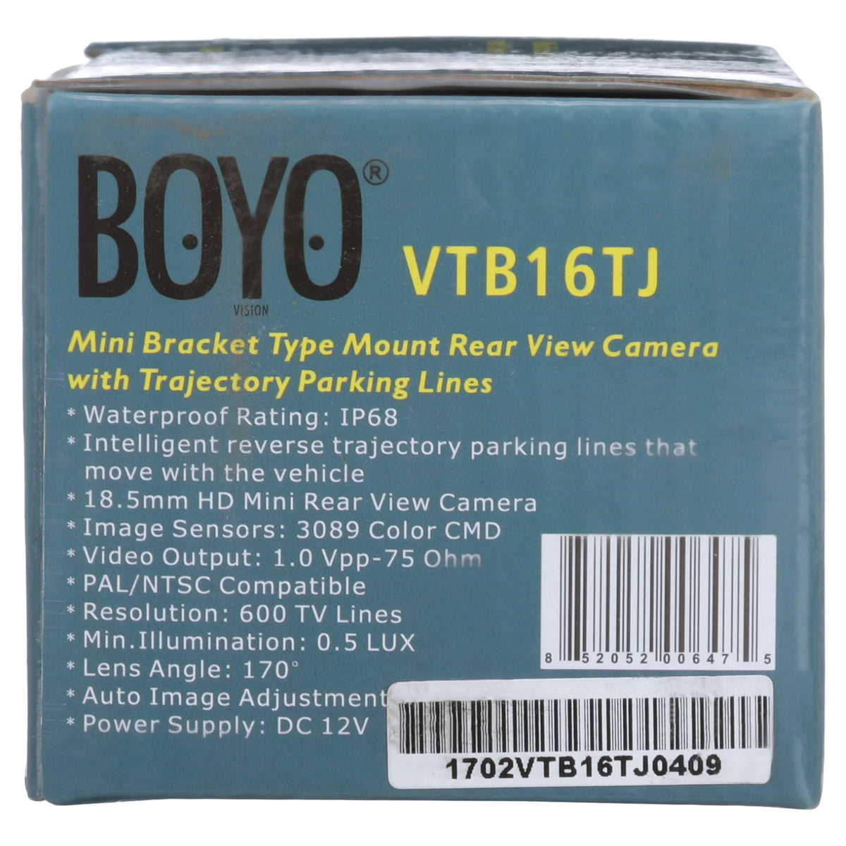 Trajectory VTB16TJ Parking Lines Reverse with Camera BOYO