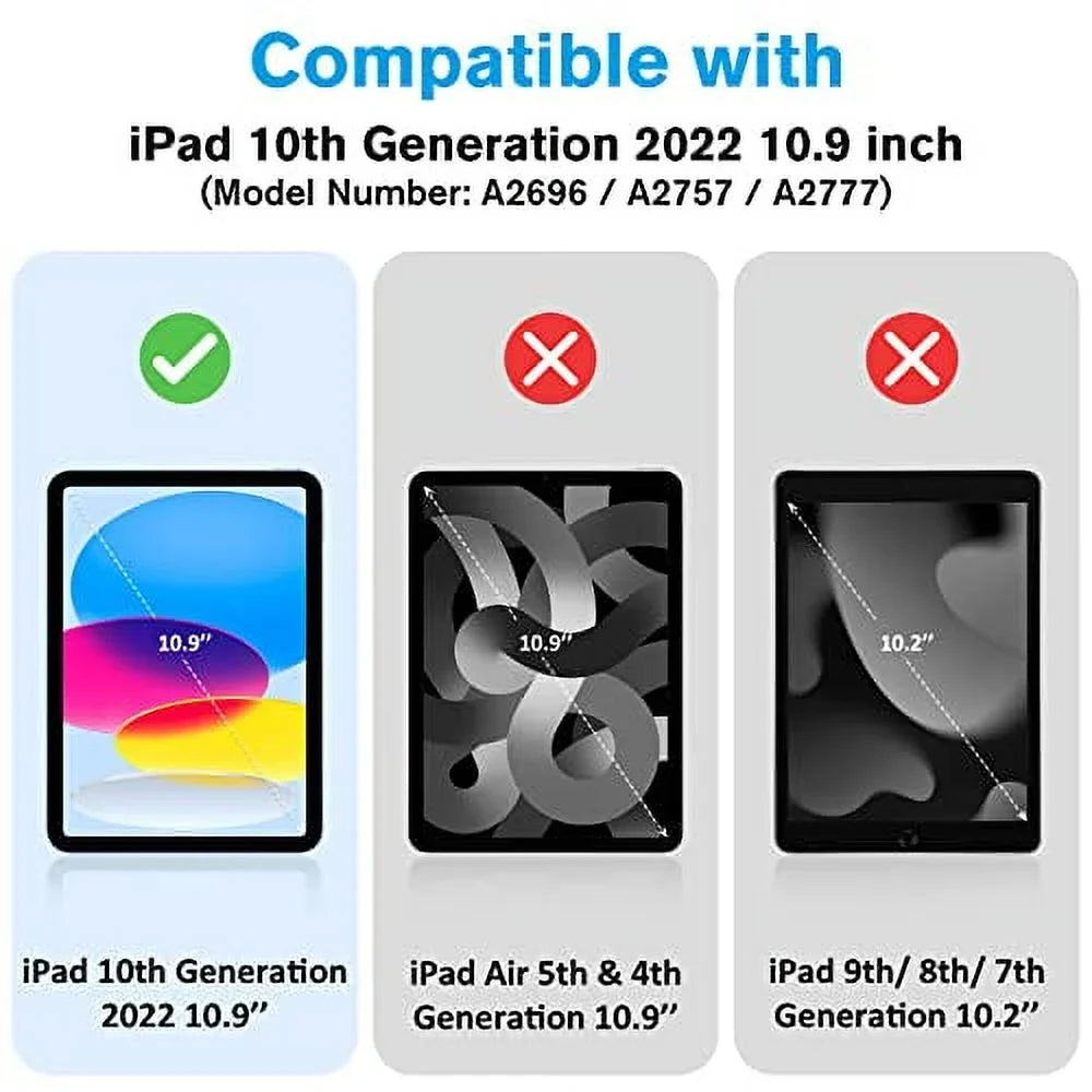 iPad 10th for Generation Touchpad 10th iPad Case Gen inch Color –Black ProCase for 10.9 Backlit 360 Multi-Touch with 7 Keyboard Rotation Degree Trackpad, 2022 Case Keyboard