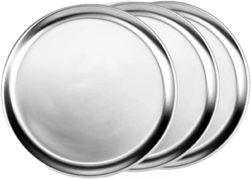 Tray Tray Baking Tray TrueCraftware- Round & Pan 9” Home Bakeware Wide Aluminum Pizza Rim- Restaurants Baking Set Kitchen Round Pizza of for Pizzeria Pizza 3 Tray Pan