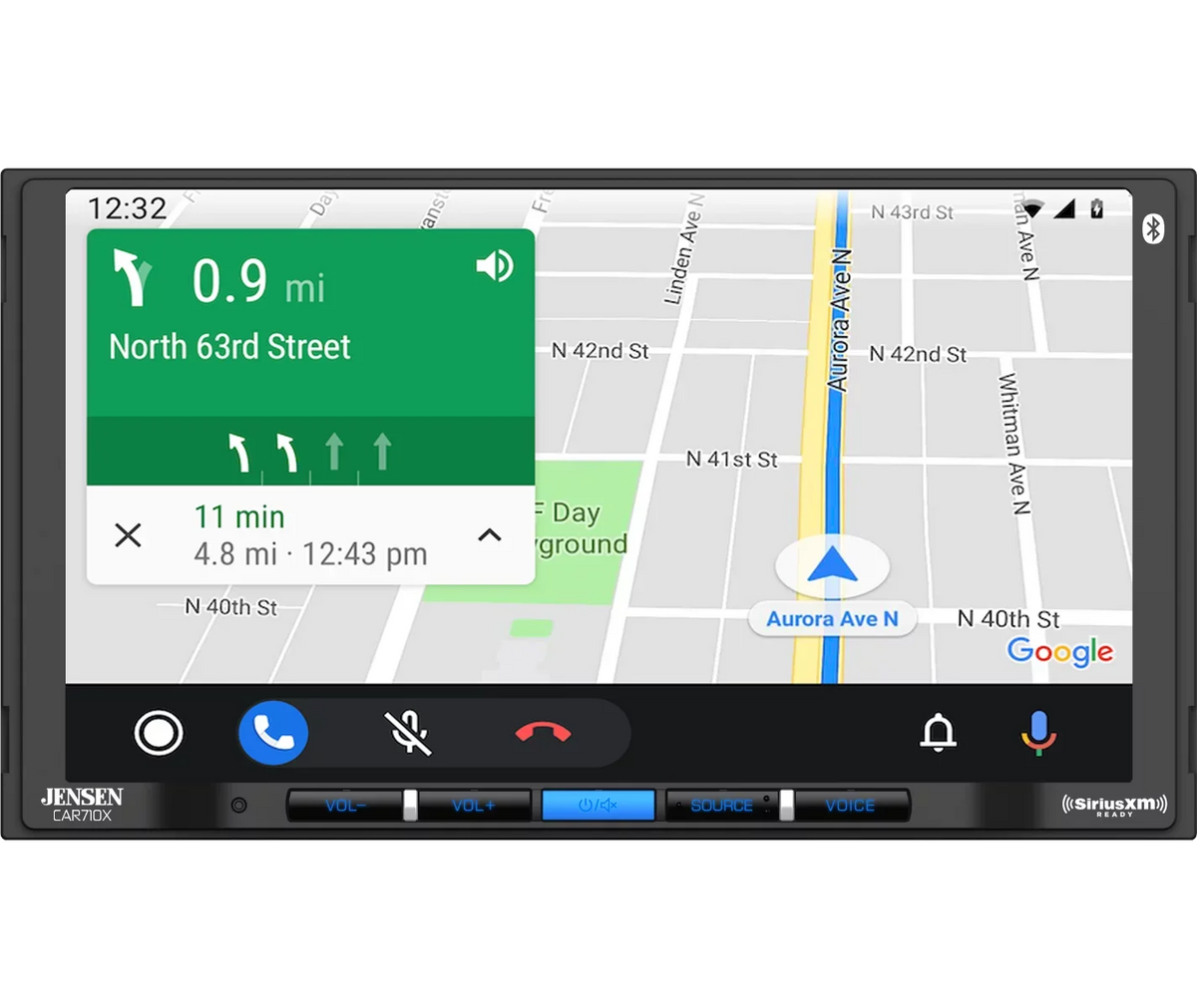 with l Mechless Jensen x l Built-in CarPlay Bluetooth l Multimedia Android 240 SiriusXM-Ready Receiver (60W 7” Power MOSFET 4) l CAR710X Auto Watts