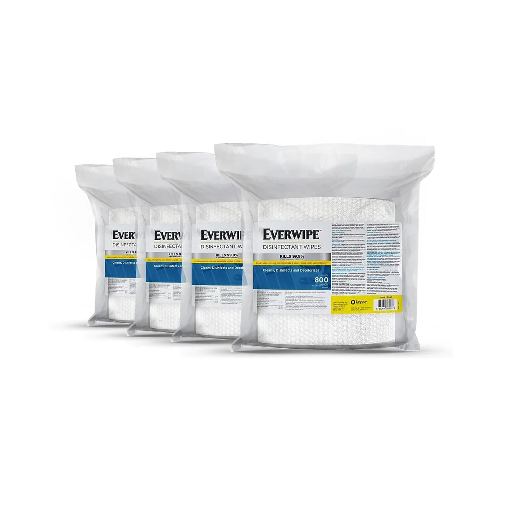 4/Carton (10100) Refill plus Wipes 800 Disinfecting Wipes/Container Everwipe Scent Lemon