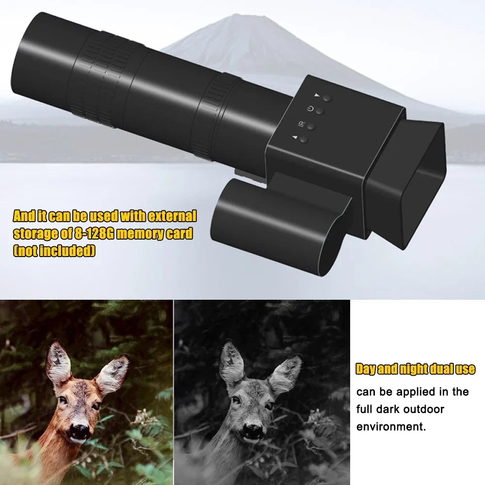 Video Portable Handheld PC Photo Tomshoo Night Sight Travellin Support Taking with exterior 8-24X Use Telescopic Huntings 1.5X for Sports Magnify Display 320*320 Function and Connection 1.54inch Day