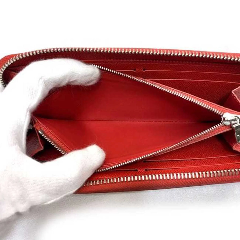 M60913 Long Pre-Owned MI1115 Clemence Epi Leather Red (Good) LV Portefeuille Coquelicot Wallet