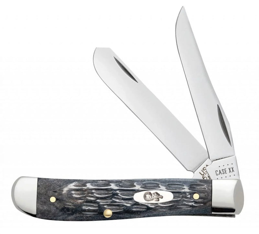 58414 Knife Pocket Steel Trapper Knives Crandall XX Pocket Worn Gray Bone Jigged Case Mini Carbon