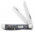 58414 Knife Pocket Steel Trapper Knives Crandall XX Pocket Worn Gray Bone Jigged Case Mini Carbon