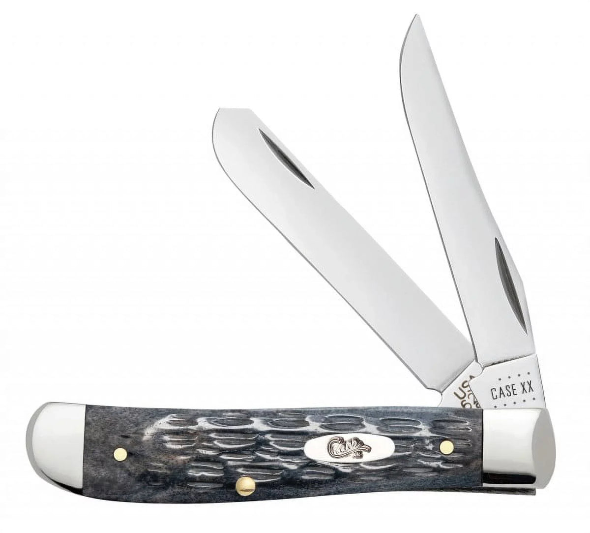 58414 Knife Pocket Steel Trapper Knives Crandall XX Pocket Worn Gray Bone Jigged Case Mini Carbon