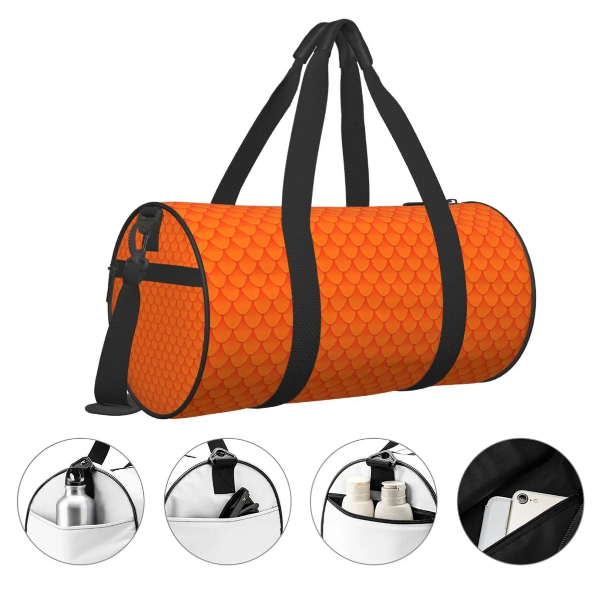 Bag Bag Coaee Travel Sports Bag and Pocket with Cylinder Capacity Compartment Orange Gym Large Luggage Scales Waterproof