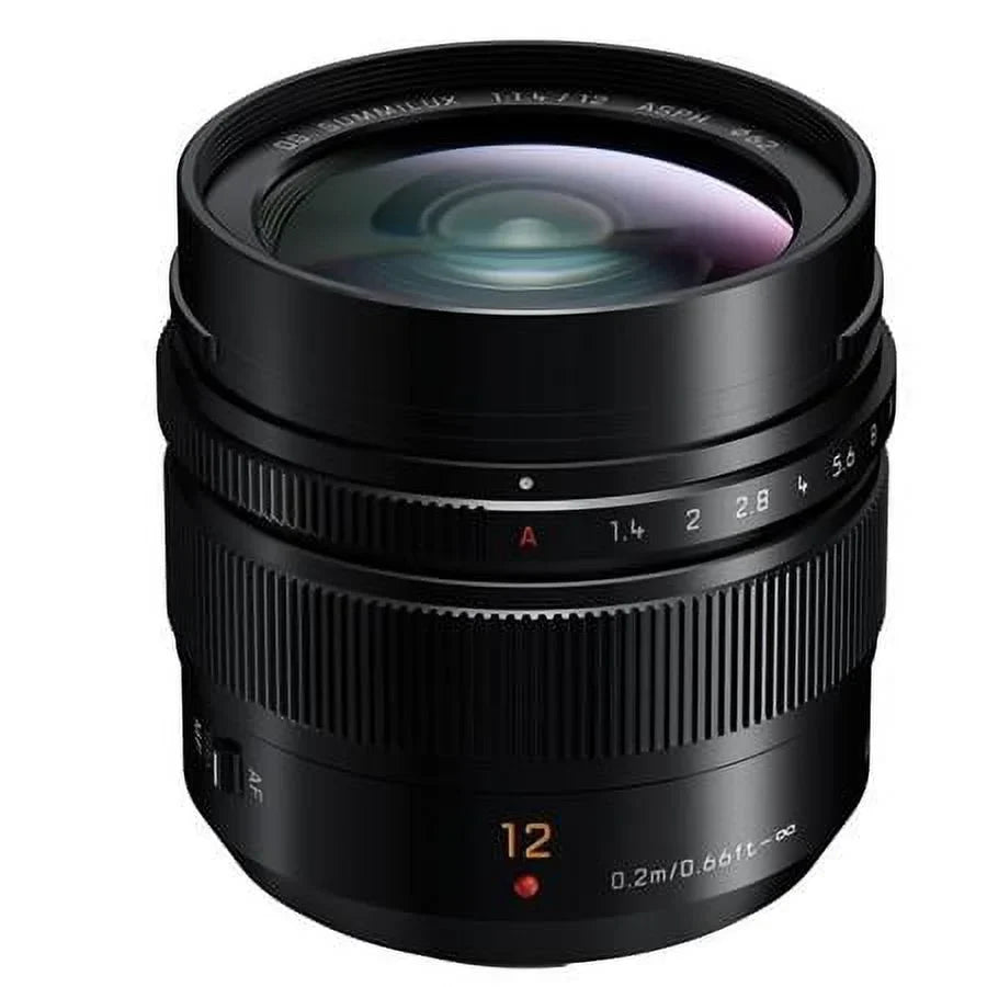 for Leica Micro Lumix Four Aspherical 12mm Summilux f/1.4 Lens DG Black Thirds, G