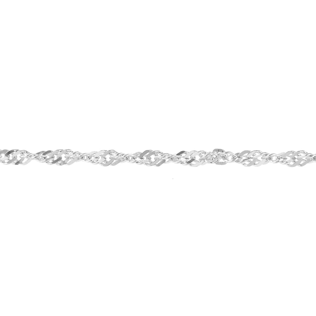 14K 9"-10" Gold Singapore White Women's Adjustable Anklet 1.7mm