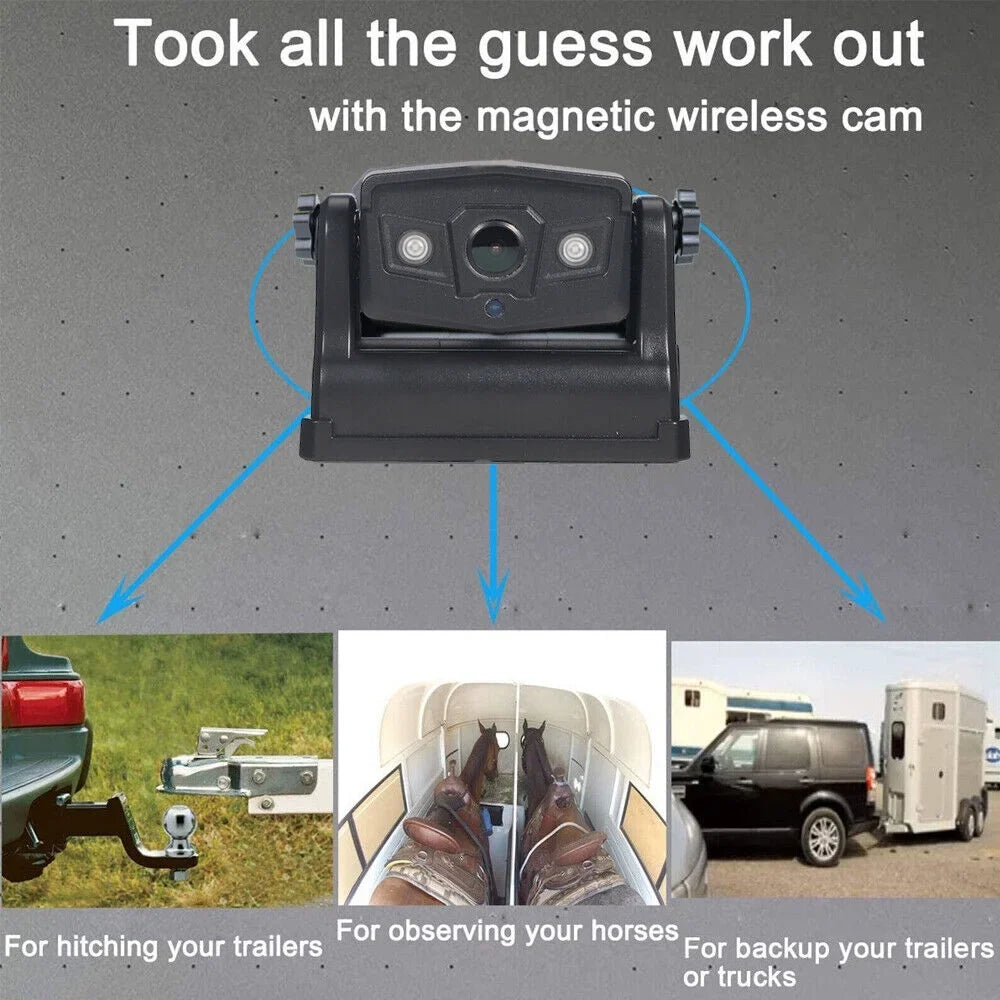 Backup Front/Rear View Battery Wireless JLLOM Camera, Magnetic 9600mAh WiFi Camera