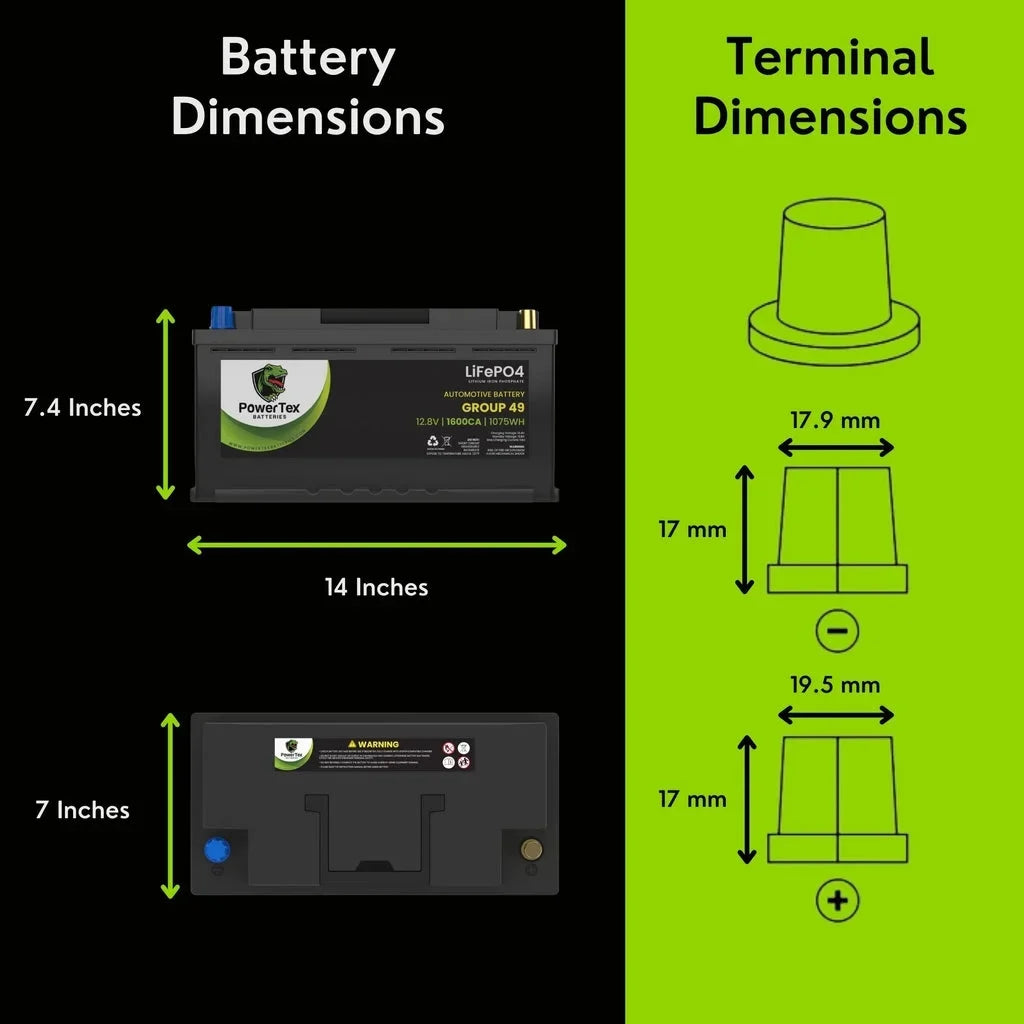 Group LiFePO4 Lithium 49 BCI 2016 Replacement 535i Automotive Battery Battery H8 / Car