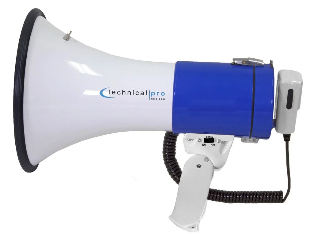 and Adjustable 4) Built-in Control Volume Technical Megaphone 40 (Qty Speaker Bullhorn Watts Pro 1200 Yard with Range Siren,