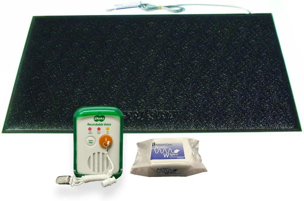 Sensing Voice Alarm Mat 24"x46") and With Pressure Mat Wander - Floor Monitor Prompts Caregiver (Floor Two Recordable Prevention Smart