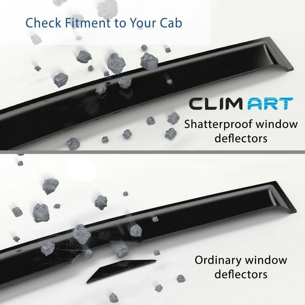 Vent Window for Rain F150 Truck 2 2015-2020 Original Accessories, Deflector, Regular Visors, Guards Window Durable pcs- Smoke in-Channel Deflectors, Vent CLIM ART Dark 315008LP Cab, Incredibly