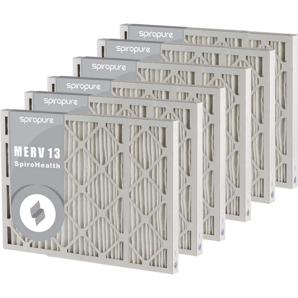 18x32x2 Pleated (6 Pack) SpiroPure Air MERV Filters - Made USA 13 in Filter