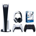 Disc and Black Surge 3D PULSE Version 5 & Controller, Charge Battery Headset Bundle Pack Cable White PowerPack Console Extra with Playstation