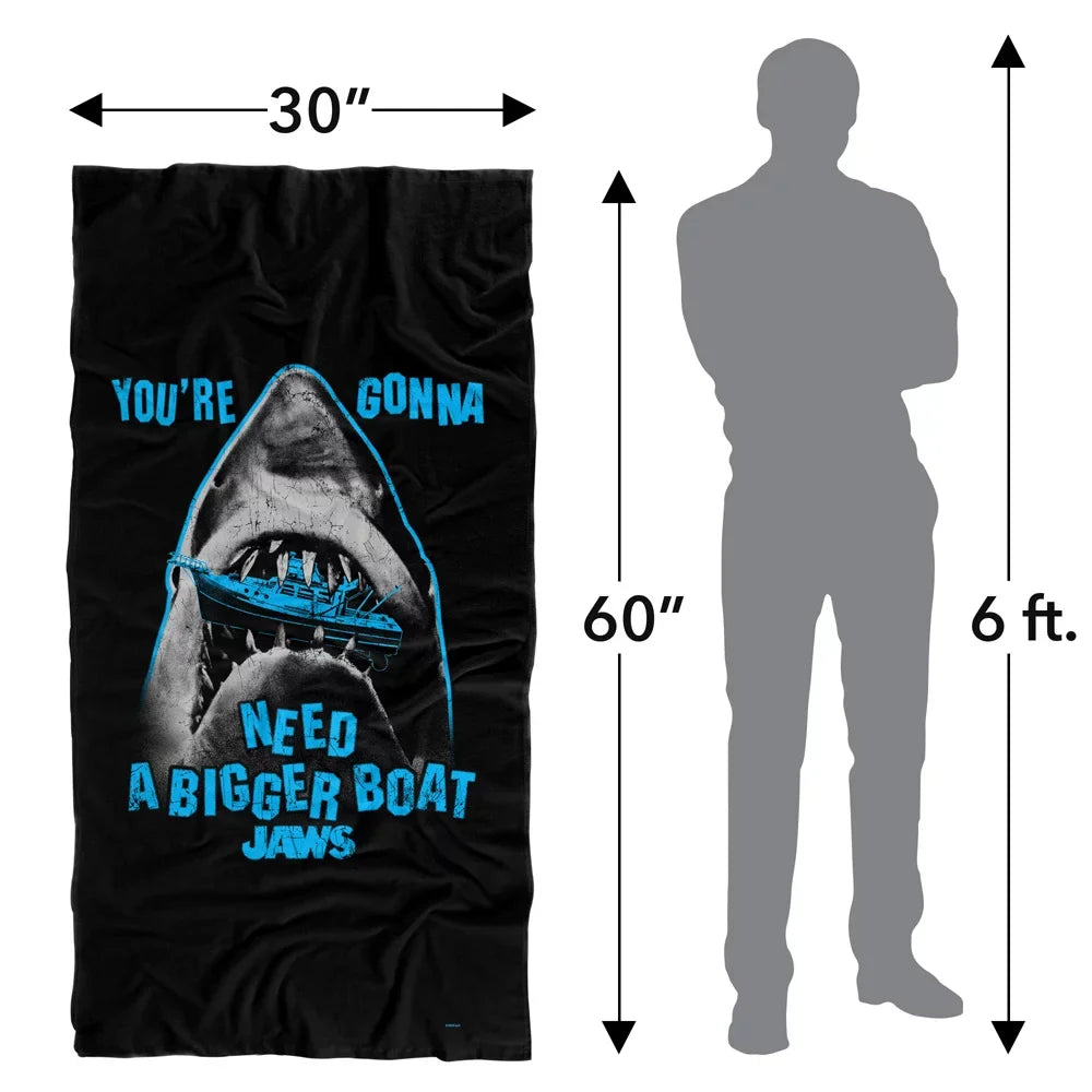 Towel Jaws, Boat 30"x60" Beach in Mouth