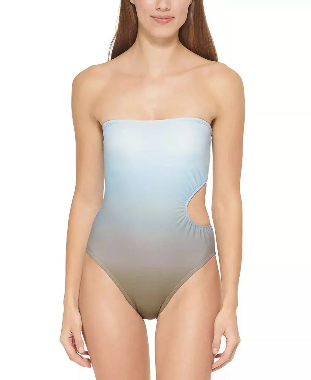 SPLASH OMBRE MOSS Bandeau US One-Piece Cutout 12 Swimsuit, DKNY