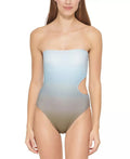 SPLASH OMBRE MOSS Bandeau US One-Piece Cutout 12 Swimsuit, DKNY