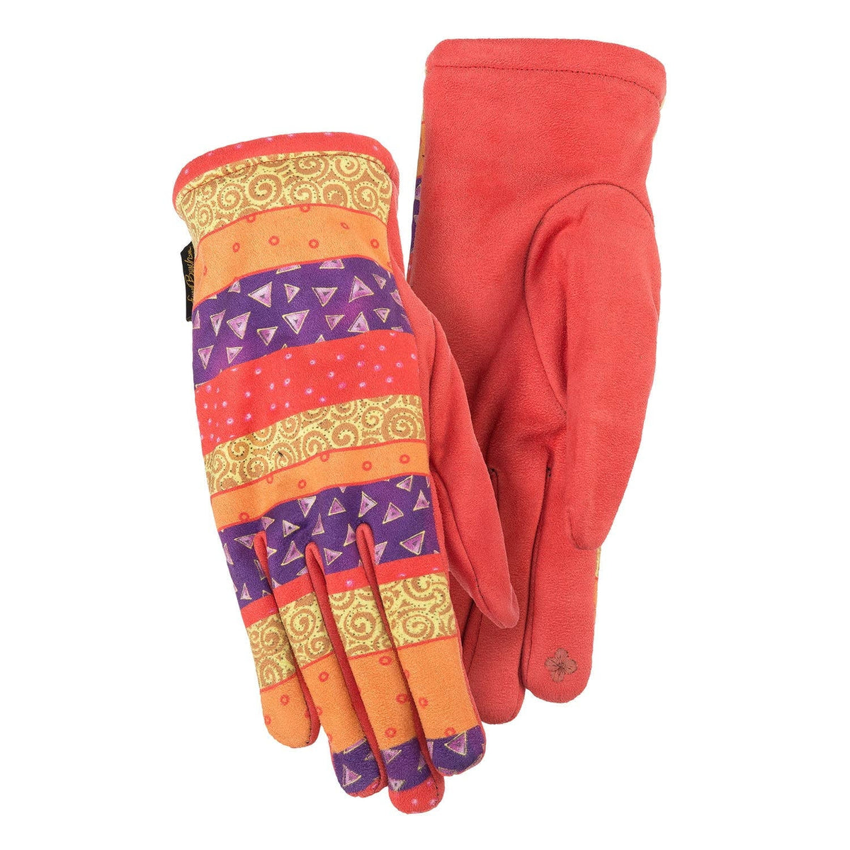 Gloves Laurel Suede Patchwork Red Burch