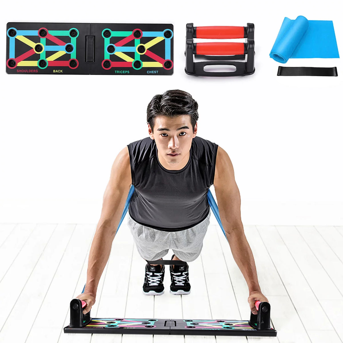All Chest, Exercise Foldable Suitable Levels Strengthen Arms, Space-Saving Fitness Shoulders, TOMSHOO for Push-Board, Portable Equipment, and and