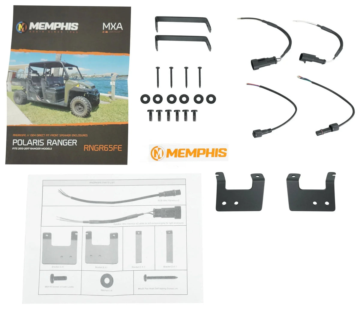 XP900 Speakers+Amp RNGR65FE Pods+LED 2) Memphis Ranger For Tower Polaris 2013-17